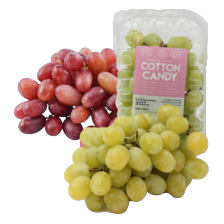 Cotton candy pitloze druiven schaal à 400 gram
of rode pitloze druiven schaal à 500 gram